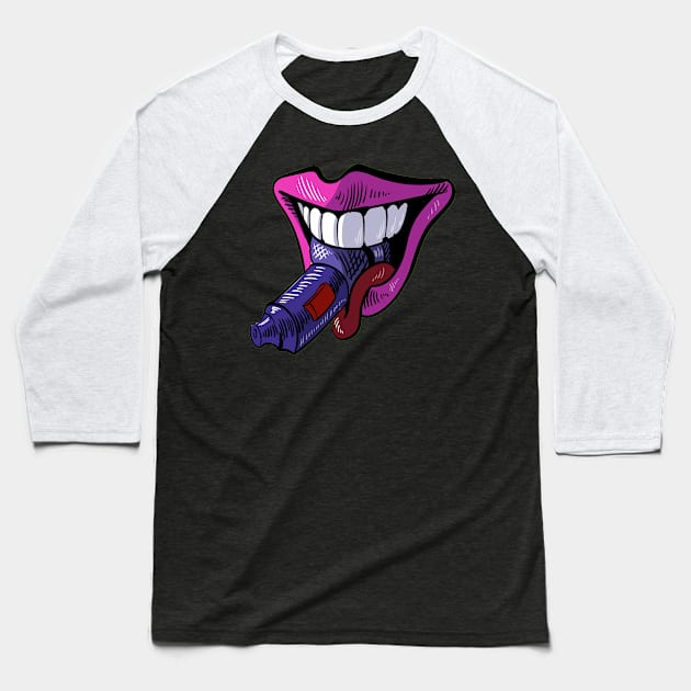 Gag On This Updated Mouth Baseball T-Shirt by Gag On This